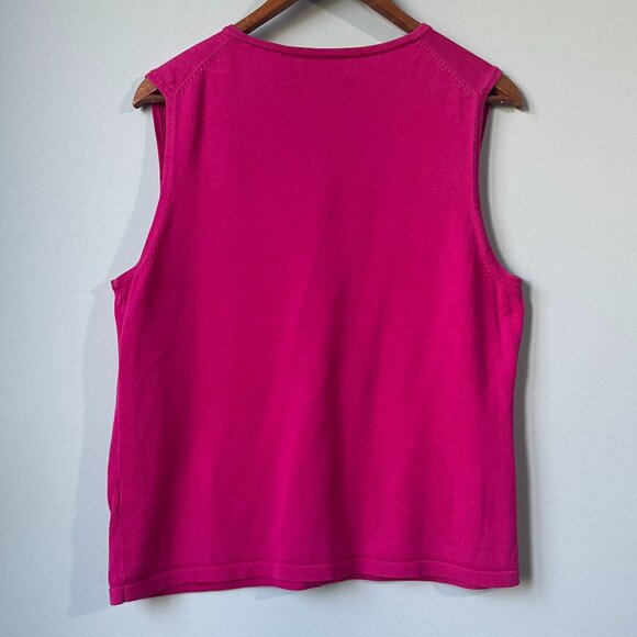 EP Pro Y2K Sweater Vest with Argyle Pattern in Pink size Large - Picture 2 of 6
